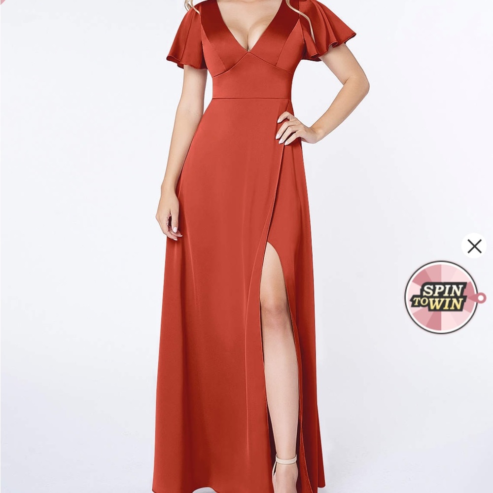 Azazie Rust Maxi Dress
